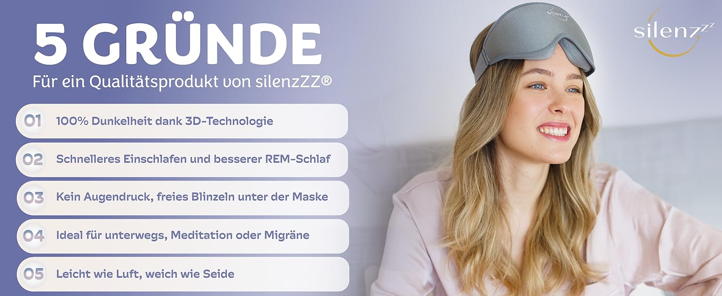 Преміум маска для сну - 3D маска для очей для жінок та чоловіків - зручна маска для сну з м'якою підкладкою для повної темряви - Sleep-Mask, маска для сну рожева, 1 шт. (упаковка з 1 шт.), Cloudy Grey