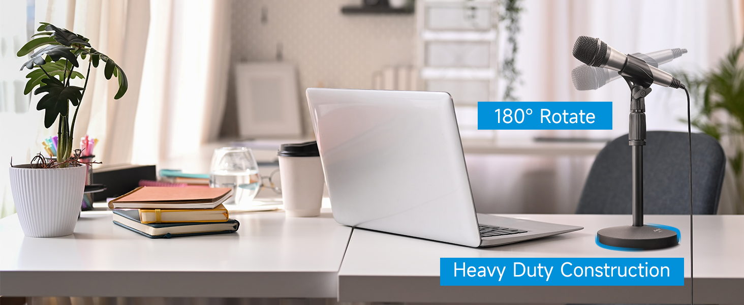 Підставка для мікрофона Moukey на стіл з кліпсою, регульована, 5/8