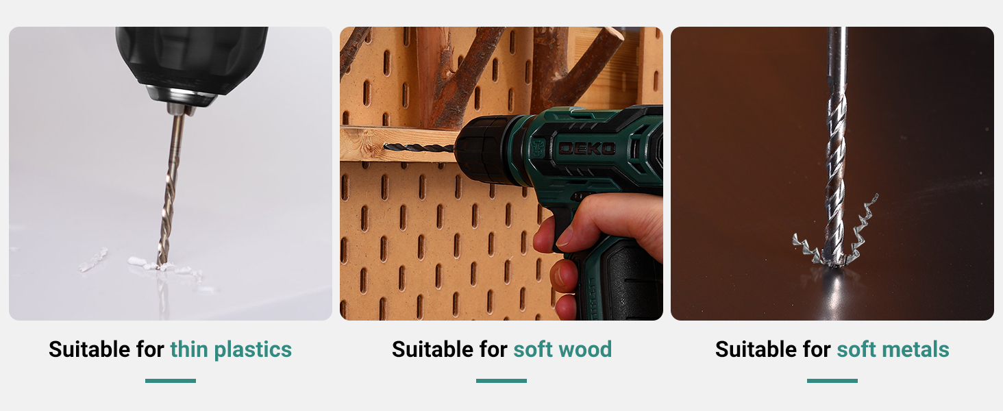 Набір акумуляторної дрилі DEKO 12V: 238 штук інструментів у кейсі. Акумуляторний дриль-шуруповерт для дому, жінок та базового ремонту. Зелений.