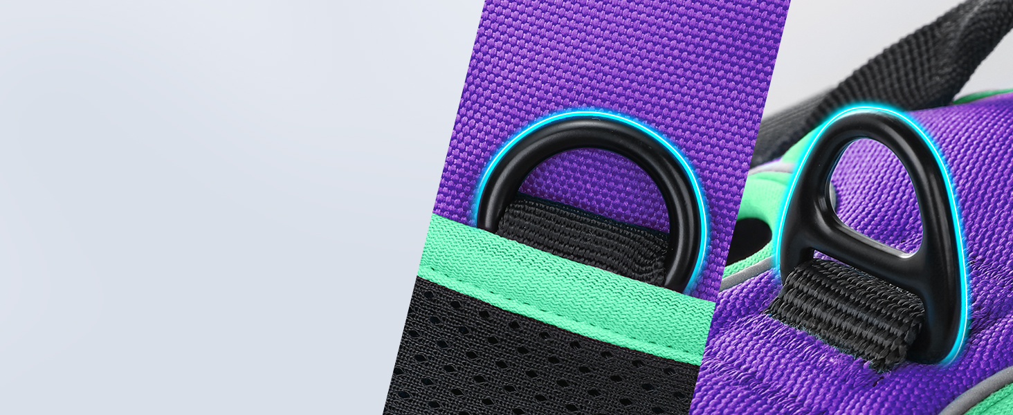 Шлейка для собак великих порід Eagloo, анти-тяга, з відбиваючими смугами, регульована, для Лабрадора, L (1 шт, м'ятно-зелений & фіолетовий)