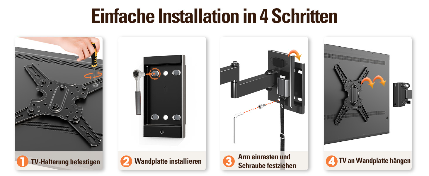 Кріплення для телевізора у RV/Автобусі Mounting Dream MD2212: для телевізорів 13-43 дюймів, до 10 кг, з замком