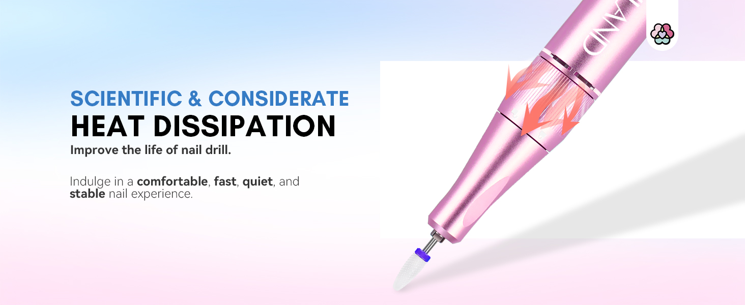 Електрична фрезер для нігтів Saviland 40000 об/хв, 12 в 1, професійний манікюр/педикюр, 4000mAh, USB, портативна, з набором фрезерних насадок, градієнтний колір