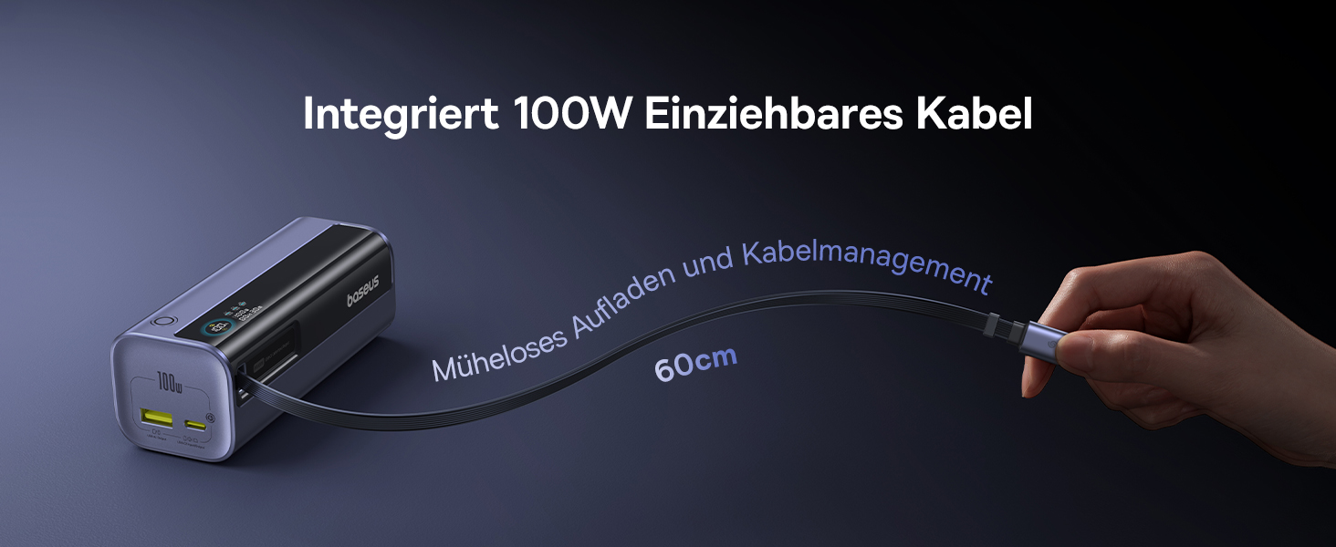 Powerbank Baseus EnerGeek для ноутбука: 100W, 10000mAh, 2x USB-C PD 3.0, Digitaldisplay, сумісний з MacBook, Dell, HP, SteamDeck, iPhone, Samsung