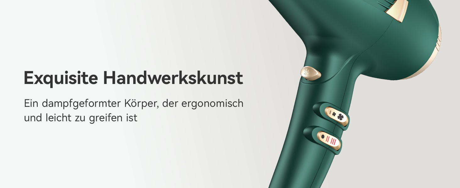 Професійний іонізатор для волосся Föhn: Швидкий фен з іонізацією, 3 режими нагріву, 2 швидкості, насадка-дифузор, 2400W, для дому та салону