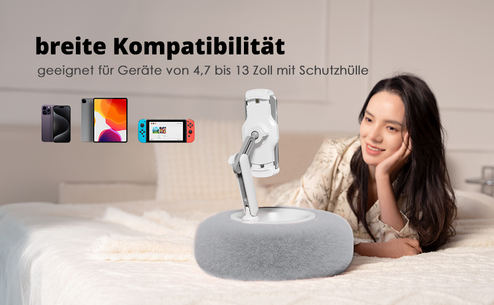 Подушка-підставка SupeDesk для Kindle, iPad та планшетів (4.7-13 дюймів), м'який тримач для ліжка та дивана, сірий