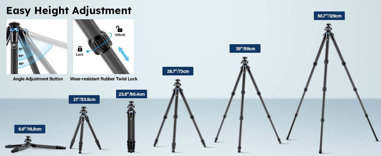 Штатив SIRUI AM-284 з вуглецевого волокна 130 см + Kugelkopf KS-30. Професійний компактний штатив для камери, швидка заміна, вантажопідйомність до 15 кг