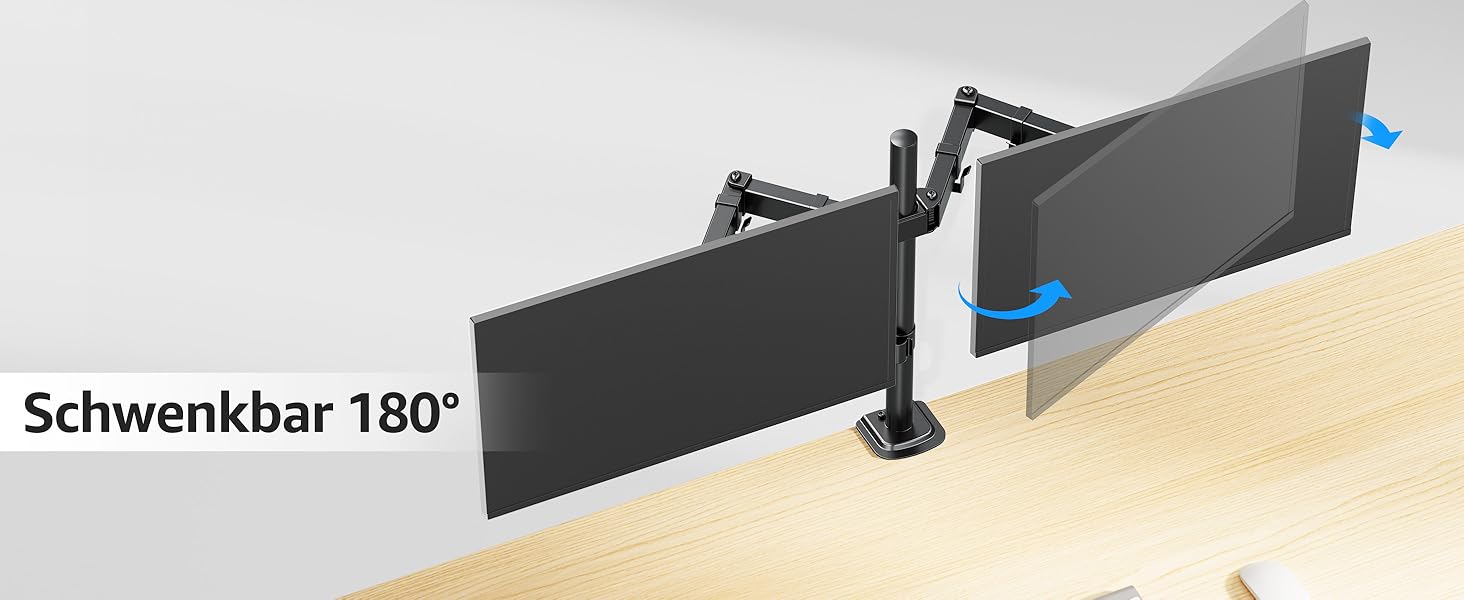 Кріплення для монітора MOUNTUP Dual - для 2 моніторів 13-32 дюйми, регульоване, настільне, VESA 75/100mm