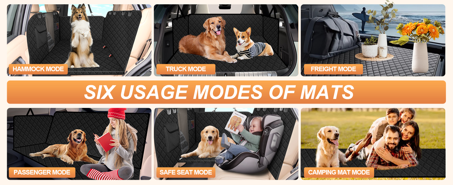 Захисний чохол на заднє сидіння авто для собак, чорний, 155x72 см (для позашляховиків/вантажів)