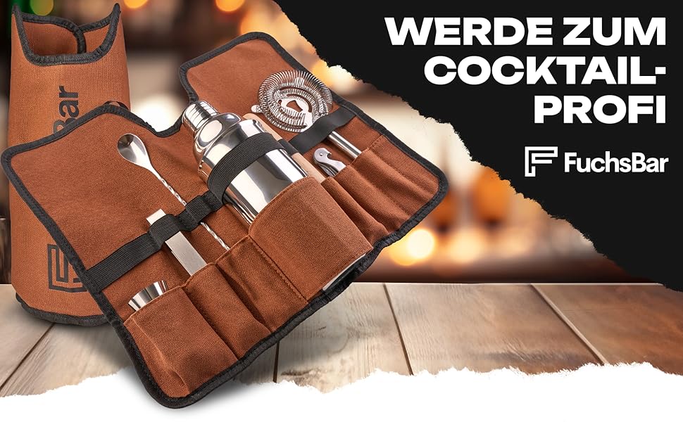 Premium 7-Piece Cocktail Shaker Set with Carrying Case & Recipe Cards - Complete Bar Accessory Set for Home & Travel