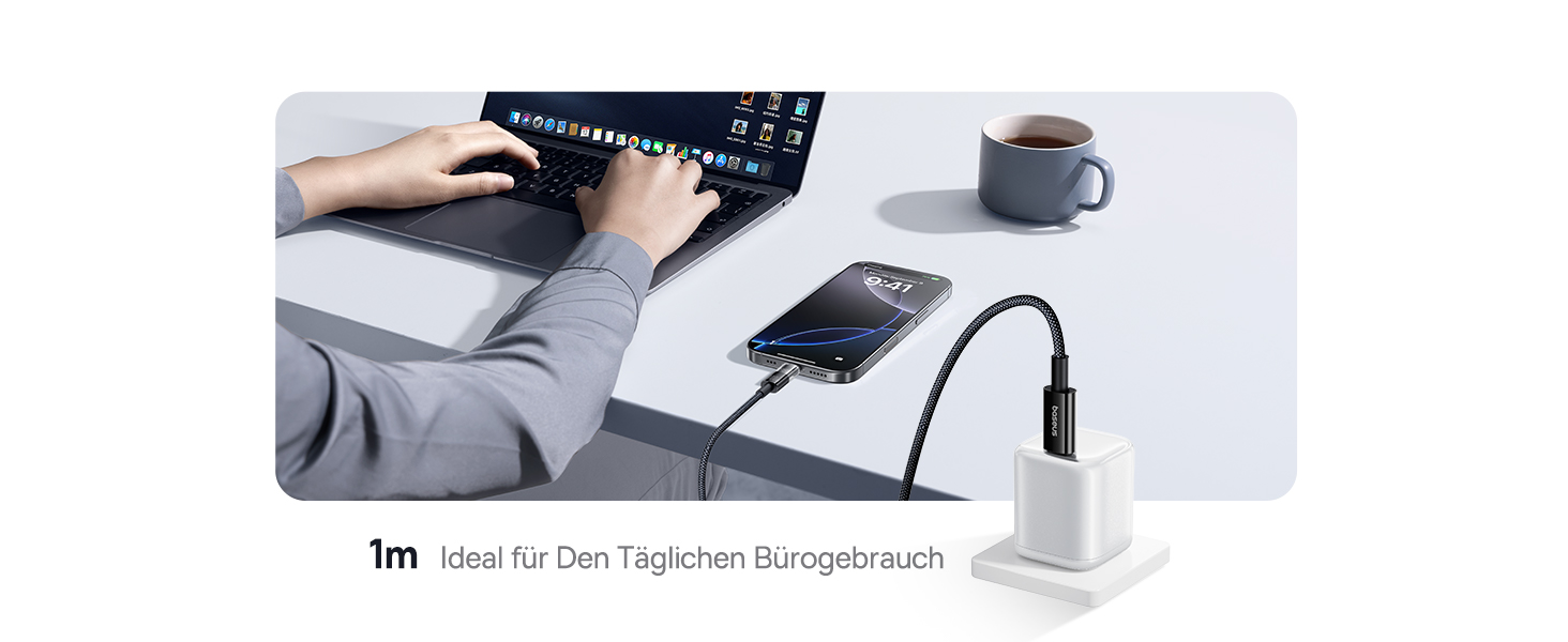 Кабель Baseus 100W USB-C - USB-C 2м з LED-дисплеєм, підтримка PD, QC 4.0 для iPhone, Samsung, MacBook, iPad Pro