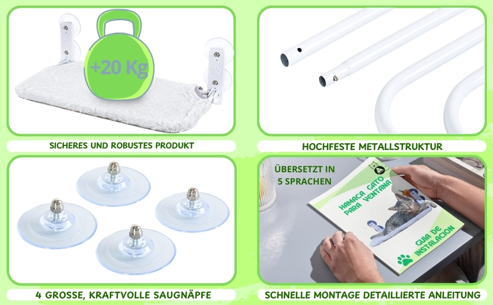 Підвісна гамак для котів на вікно/стіну, ліжко для котів з присосками, без кабелю, з іграшкою. Бежевий, великий