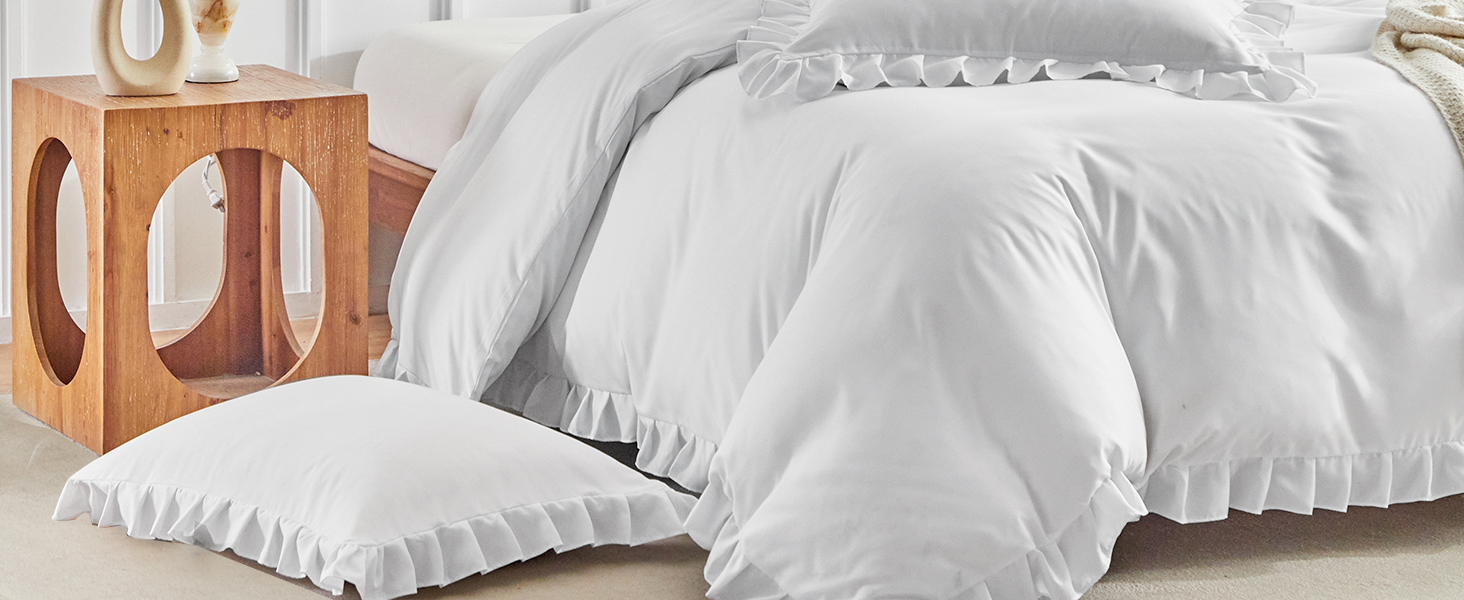 Комплект постільної білизни Lekesky 135x200 (4 шт.) - сірий, квітковий принт, поліестер мікрофібра, з блискавкою