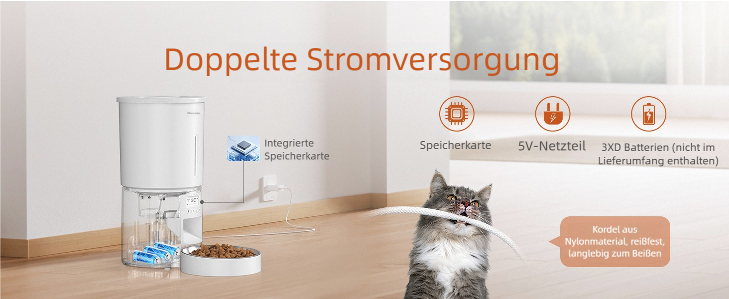 Автомат годування котів 4.2L з програмуванням, з окремою мискою з нержавіючої сталі