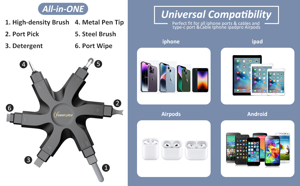 Набір для чищення iPhone, AirPods та USB-C: Handy Reinigungsset Shadow Black