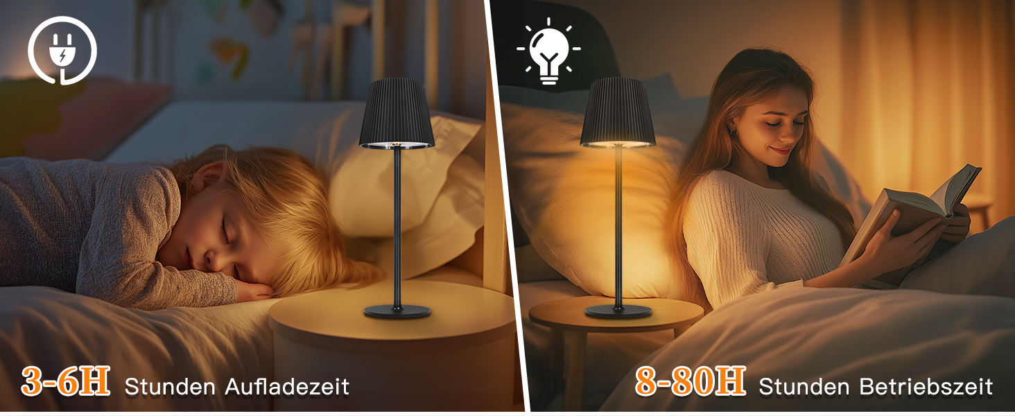 LED-лампа настільна бездротова диммируемая чорна з USB-C, сенсорна лампа з 3 колірними температурами, плавною регулюванням яскравості, регульованою висотою, IP54 вологостійка для внутрішнього/зовнішнього використання, чорна (нова версія)