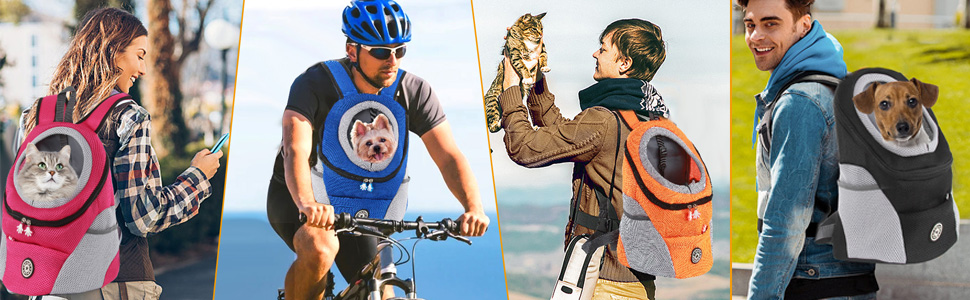 Рюкзак для собак та котів: переноска-рюкзак для маленьких тварин з дихаючим дизайном та водонепроникним дном для подорожей та активного відпочинку (Orange)