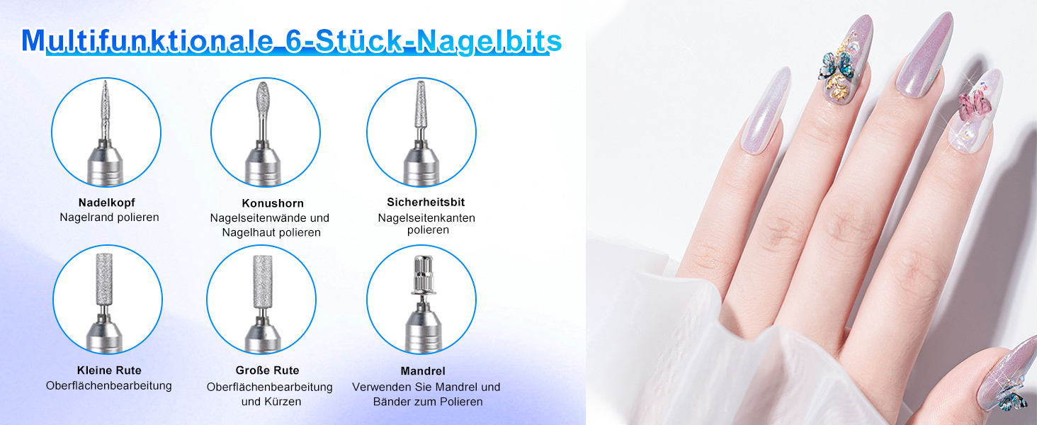 Електричний фрезер для нігтів CozyZen Professional: набір для манікюру та педикюру з LCD-дисплеєм, 45000 об/хв, для акрилу та гелю