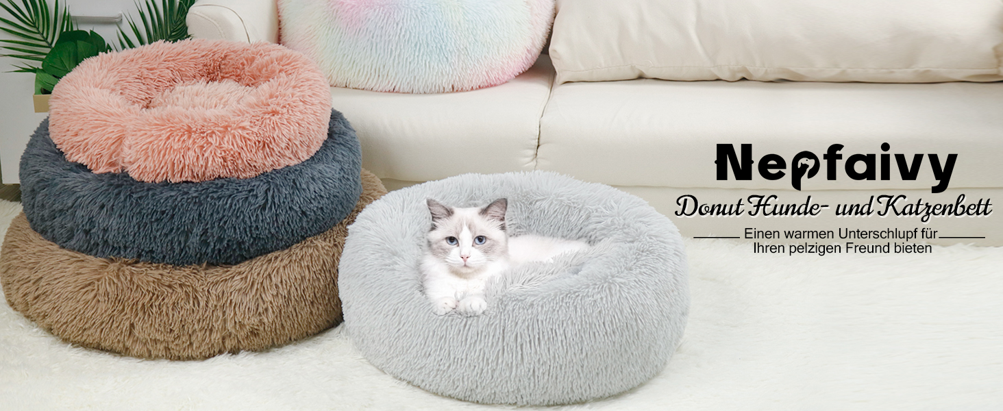 М'яке кругле ліжко для собак та котів з плюшу - Donut. Зручне лежанка для собак, котів та інших домашніх тварин. Легко миється. Розміри: S/M/L/XL/XXL (XXL - 80см). Колір: світло-сірий. Розміри: 80 x 80 x 20 см.