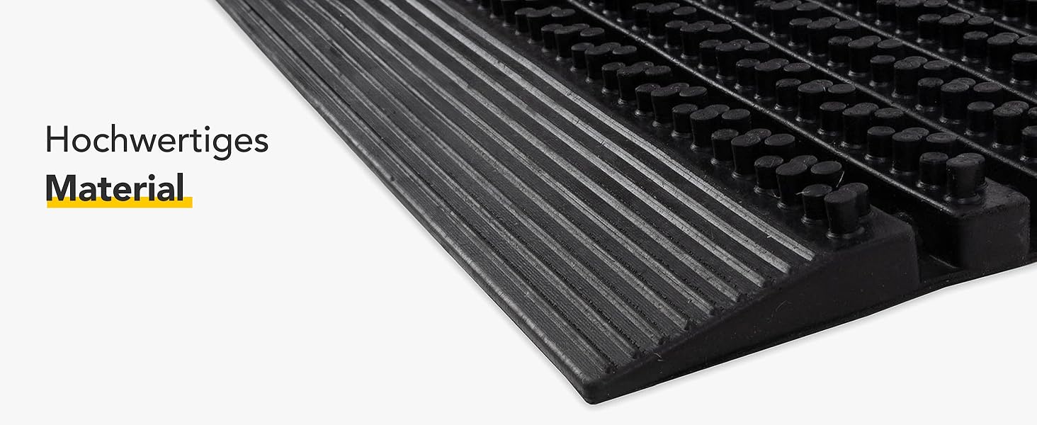 Гумовий килимок для взуття Floordirekt 60x90 см – грязезахисний вуличний та внутрішній килимок для дверей