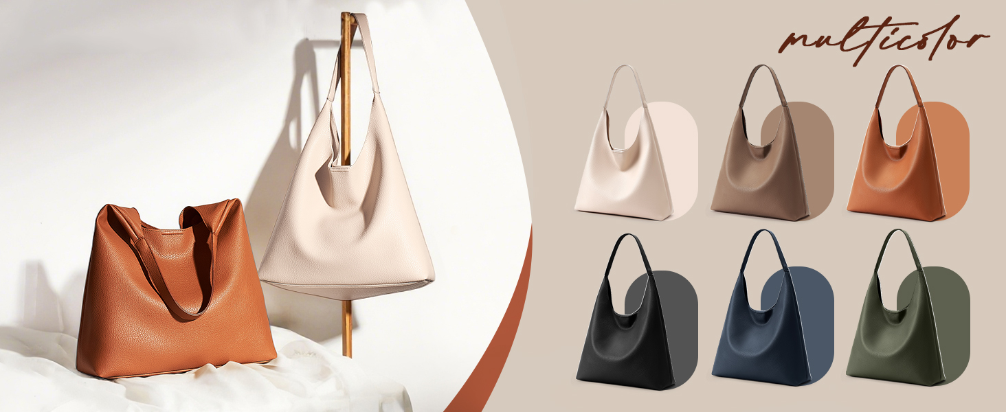 Сумка жіноча KALIDI Shopper Hobo з PU шкіри, вінтажна сумка-тоут з кнопкою, велика для роботи, навчання, повсякденного використання (коричнева)