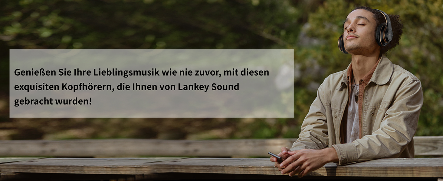 Бездротові навушники Lankey Sound Bluetooth Over-Ear з 6 EQ, FM, SD/TF, вбудованим мікрофоном, 65 годин роботи, чорний колір