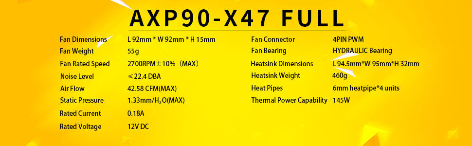 Thermalright AXP90-X47: Низькопрофільний кулер для CPU з TL-9015 Slim PWM вентилятором, AGHP технологією, сумісний з AMD AM4/Intel 1700/1150/1151/1155/1156/1200