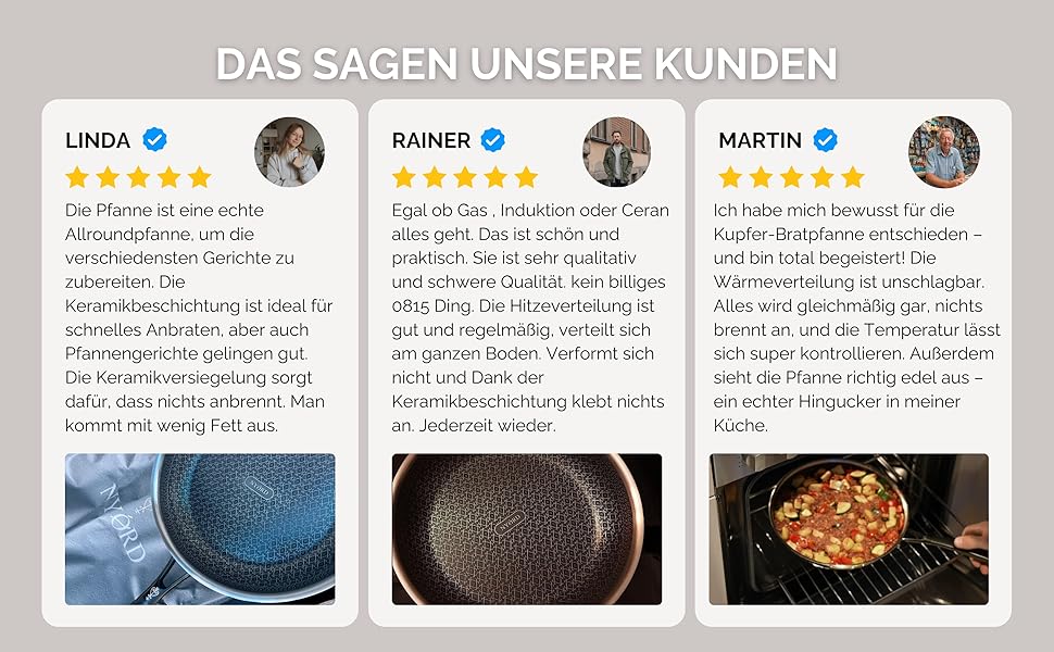 Сковорода NYORD з антипригарним покриттям, стійка до подряпин, з вафельною структурою, придатна для миття в посудомийній машині, гібридна сковорода, керамічне покриття, без PTFE та PFOA, для духовки, для індукційних, газових та керамічних плит, з кришкою - 24 см (28 см, мідь)