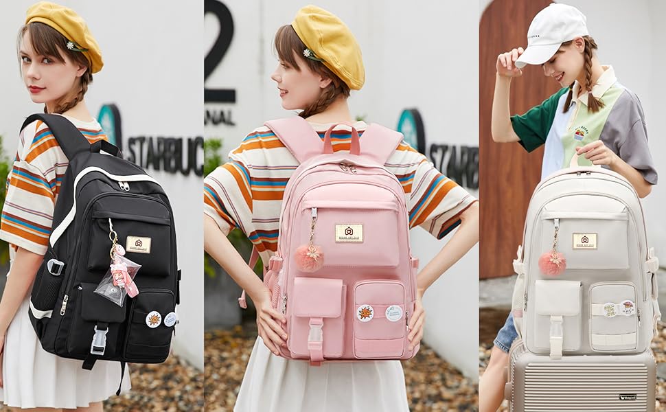 Чорний рюкзак для ноутбука 15.6 дюймів: шкільний, для подорожей, з захистом від крадіжок, великі кишені для книг