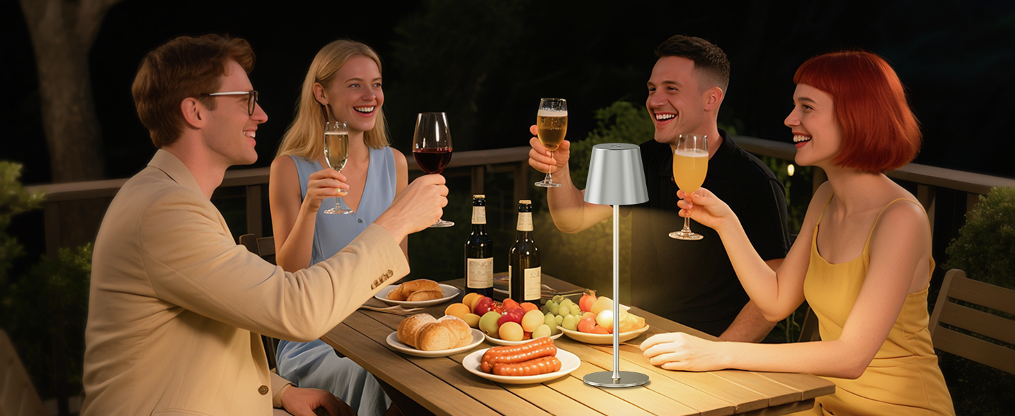 Акумуляторна LED настільна лампа бездротова з USB-C зарядкою, регульованою яскравістю та 3 режимами освітлення (сіра)