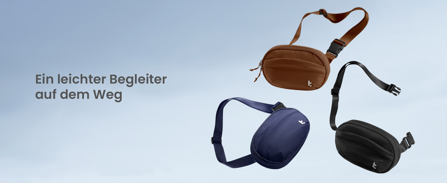 tomtoc жіноча поясна сумка-слінг з RFID захистом, 1.5 л, для подорожей, повсякденного використання, фестивалів, спорту, хайкінгу, зелена (чорна)