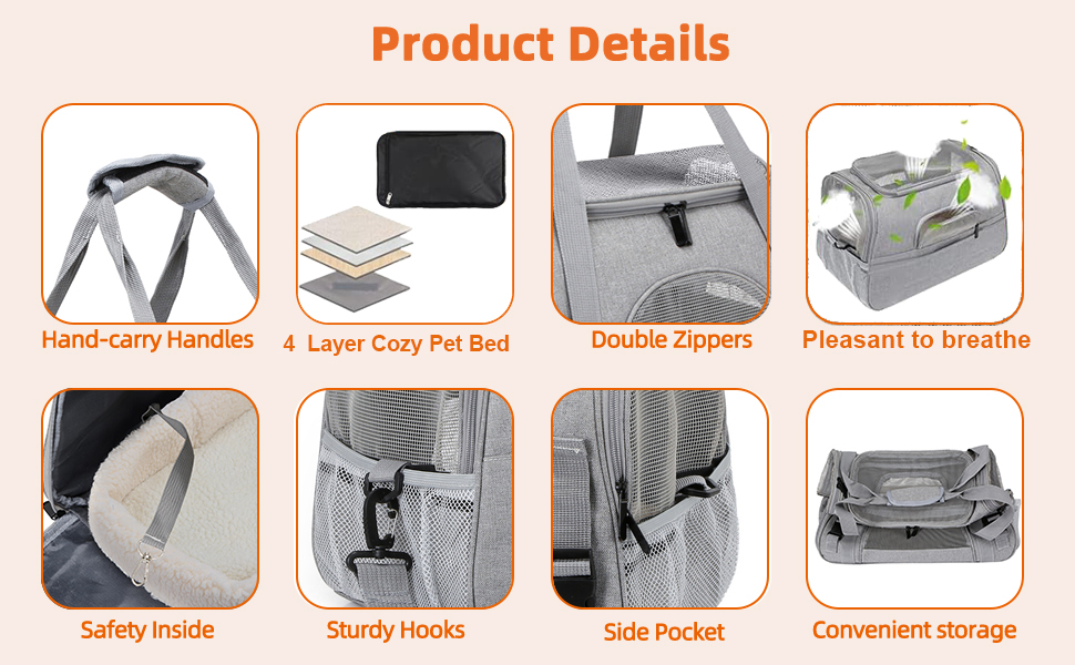 Транспортна сумка для котів та собак, розширювана, переноска для тварин, 43x28x25 см, фіолетовий колір