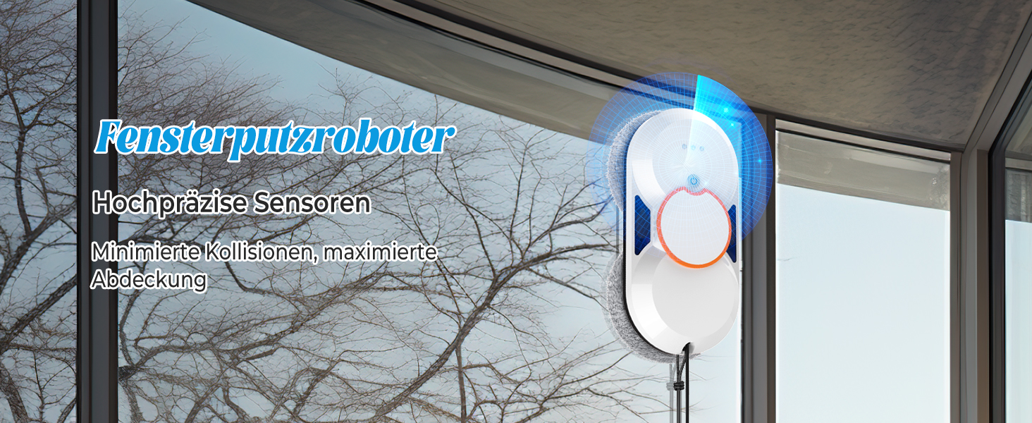 Робот для миття вікон Fensterputzroboter 5600Па, електричний, з автоматичним розпиленням, 3 режими, пульт, навігація, виявлення країв вікон + 8 серветок