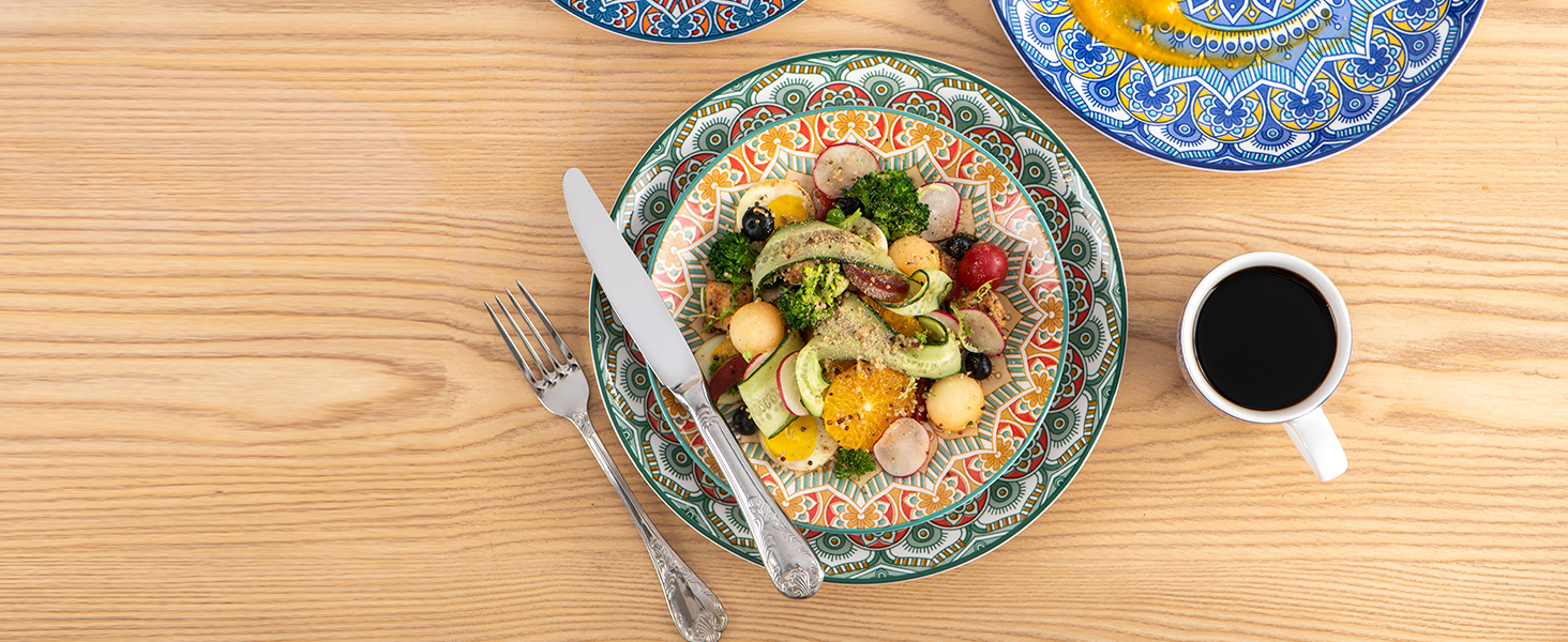 Набір посуду Vancasso MANDALA 32 шт. з порцеляни, 8 персон, ручна робота, богемський стиль