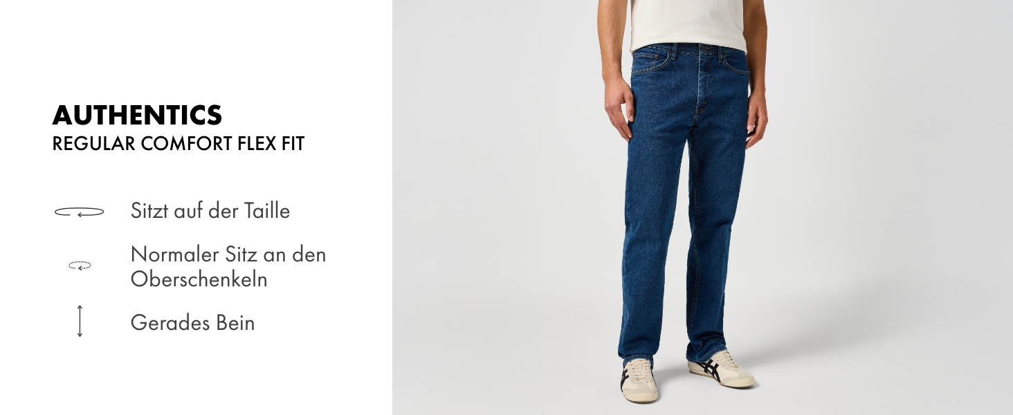 Джинси чоловічі Wrangler Authentics Regular Fit Blue Ocean 36W/32L блакитні еластичні