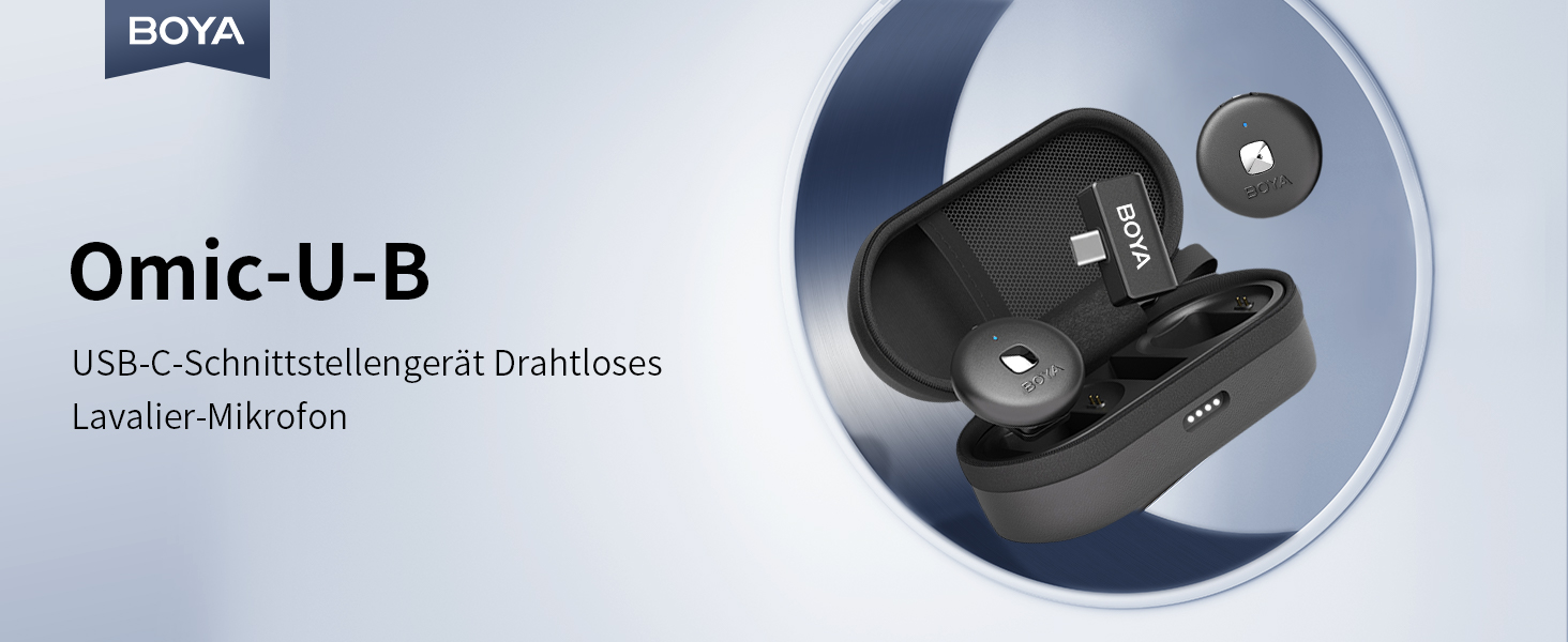 BOYA OMIC-U Бездротовий Lavalier Мікрофон USB-C для Android, iPhone, iPad, Vlog, Podcast - Plug & Play