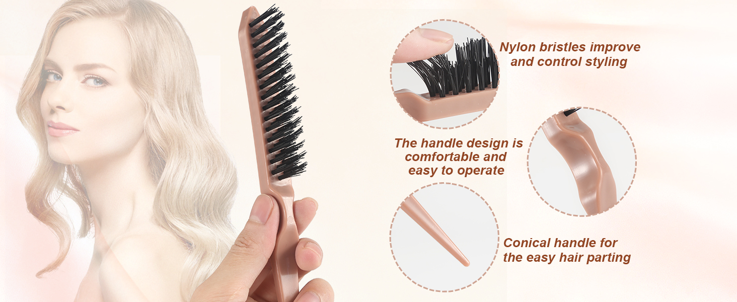 Щітка для волосся з пляшкою спрею 200 мл, розпушувач для натурального волосся, для афрокудрявого волосся 3a-4c, для кучерявого, хвилястого та локонованого волосся, набір з 3 шт. щітки для начісування, щітка з подвійною стороною (терракотова)