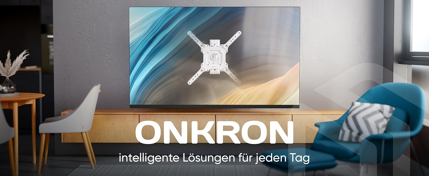 Настінна кріплення для телевізора ONKRON M4R-B (чорний) - поворотна, нахилена, для телевізорів 32-65 дюймів, до 41 кг, VESA 400x400