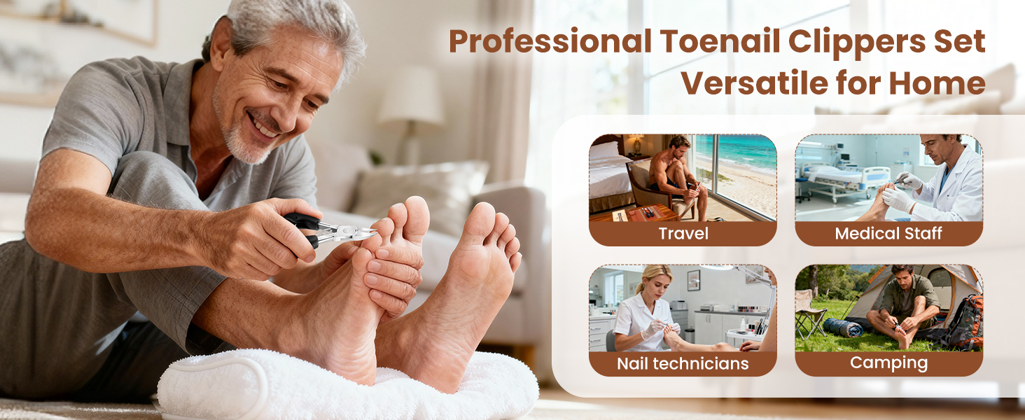 Кусачки для нігтів для літніх людей з товстими нігтями Zehennagelknipser: професійні кусачки з гострим вигнутим лезом та пилкою, нержавіюча сталь