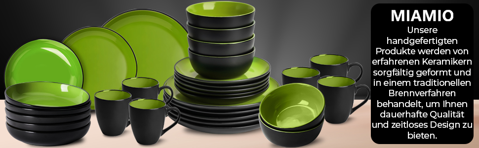 Набір кавових чашок Miamio Le Papillon (6 шт., 350 мл) - Зелений колір