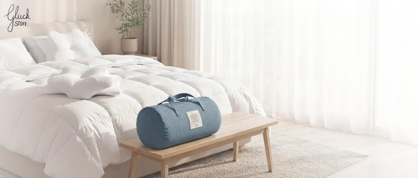 Літня ковдра Glückstoff® 135x200 см: сертифікована в Німеччині, з Öko-Tex наповнювачем, легка та дихаюча