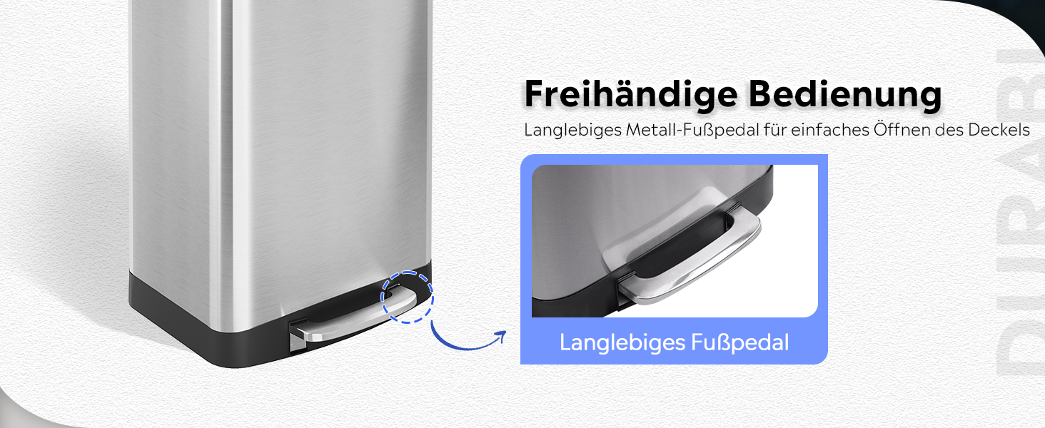 Відро для сміття WLIVE з нержавіючої сталі, 55L, з м'яким закриттям, для кухні, спальні, офісу, срібний