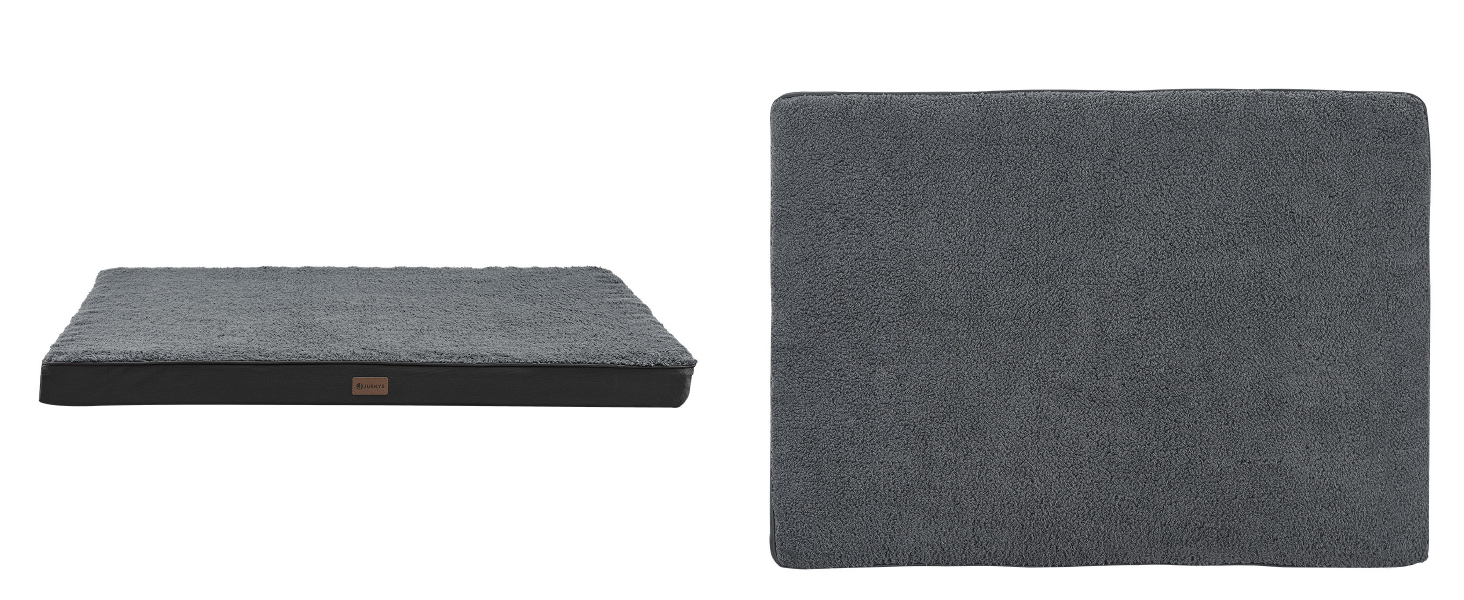 Ортопедичне ліжко для собак Juskys Milow, 76x51 см, сіре - м'яке та стабільне, знімний та пральний чохол - подушка для собак, килимок для маленьких собак