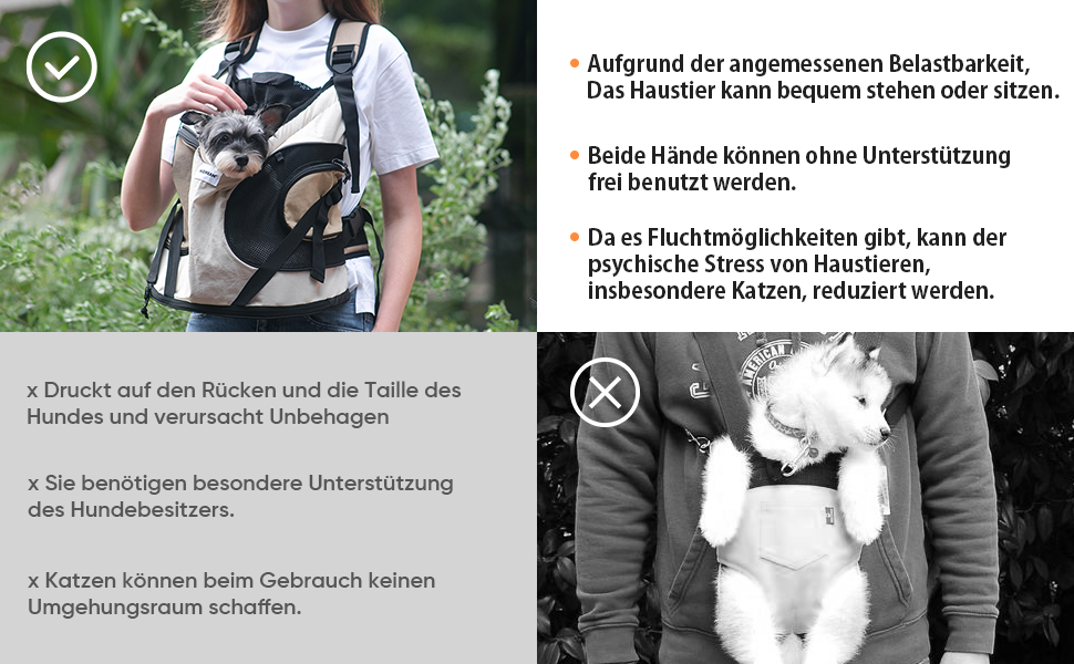 Рюкзак для собак та котів, рюкзак-переноска для маленьких та середніх собак та котів до 8.5 кг, дихаючий та зручний, для подорожей та активного відпочинку на природі, бежевий