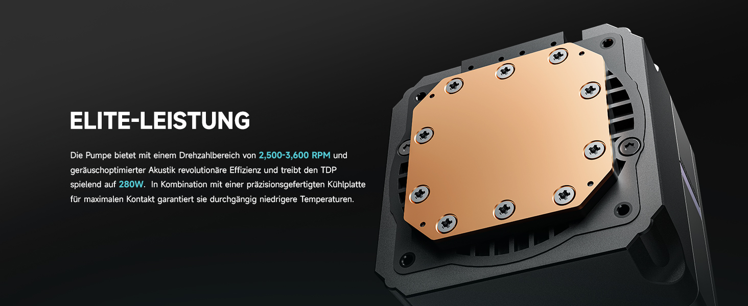 Система водяного охолодження CPU Sudokoo NEXAURA 240: AIO 360мм з 3 вентиляторами PWM, RGB, тиха насос 2500-3600 RPM, підтримка Intel LGA 1851/1700/1200/115X, AMD AM5/AM4, потужність до 300W