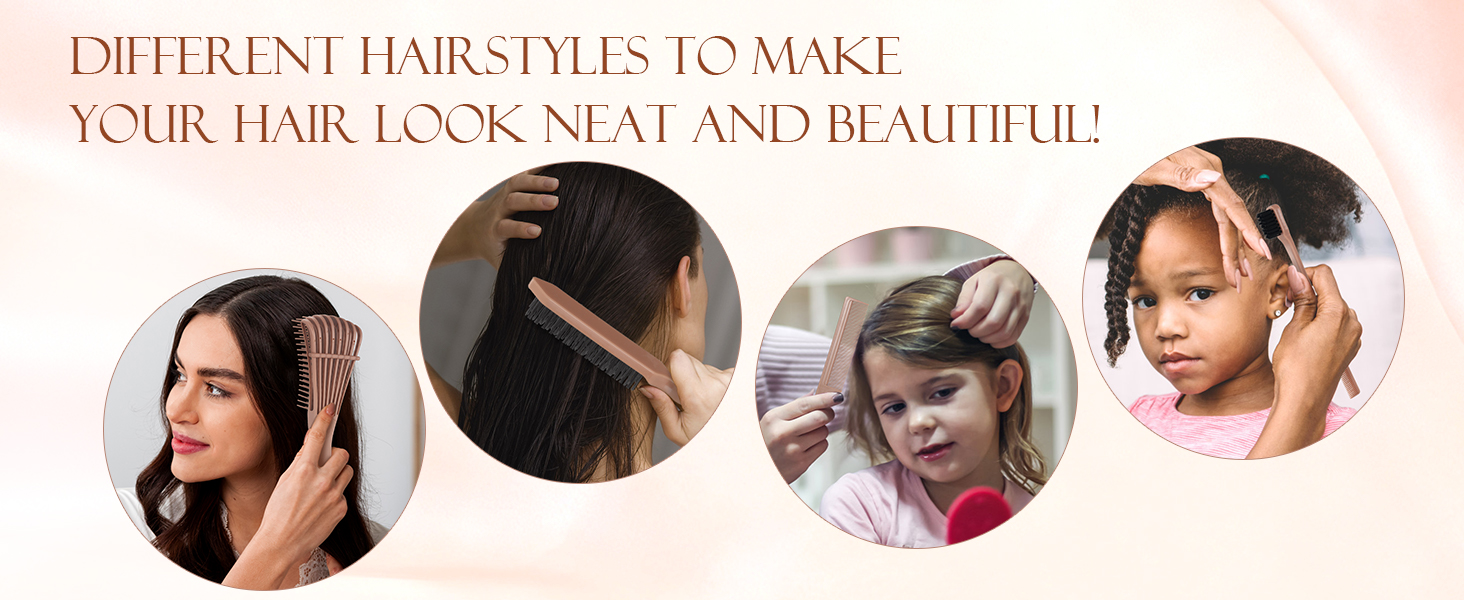 Щітка для волосся з пляшкою спрею 200 мл, розпушувач для натурального волосся, для афрокудрявого волосся 3a-4c, для кучерявого, хвилястого та локонованого волосся, набір з 3 шт. щітки для начісування, щітка з подвійною стороною (терракотова)