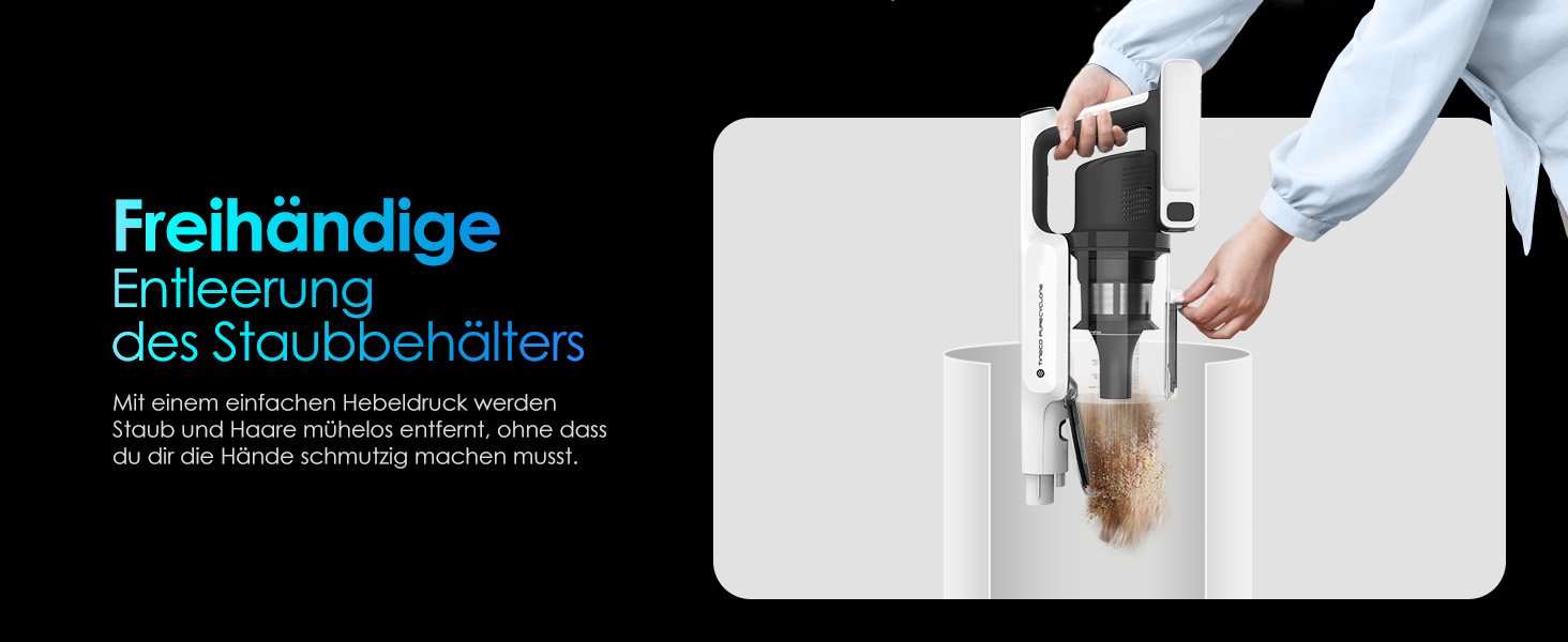 Бездротовий пилосос Tineco PURE ONE A50S Plus: потужний акумуляторний вертикальний пилосос з контейнером 1 л та турбощіткою ZeroTangle для видалення шерсті тварин. Ідеально підходить для твердих підлог.