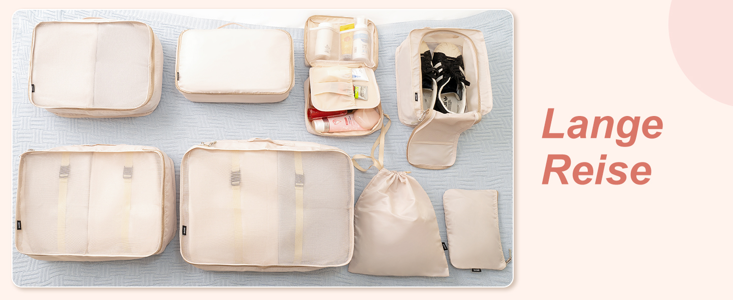 Набір органайзерів для подорожей BAGAIL (8 шт.), колір помаранчевий