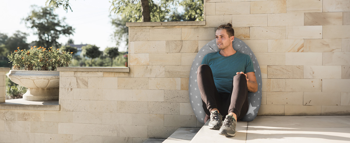 Подушка для годування Amilian 170 см - для сну на боці, вагітних та годування - XXL подушка для мами, дитини та дорослих