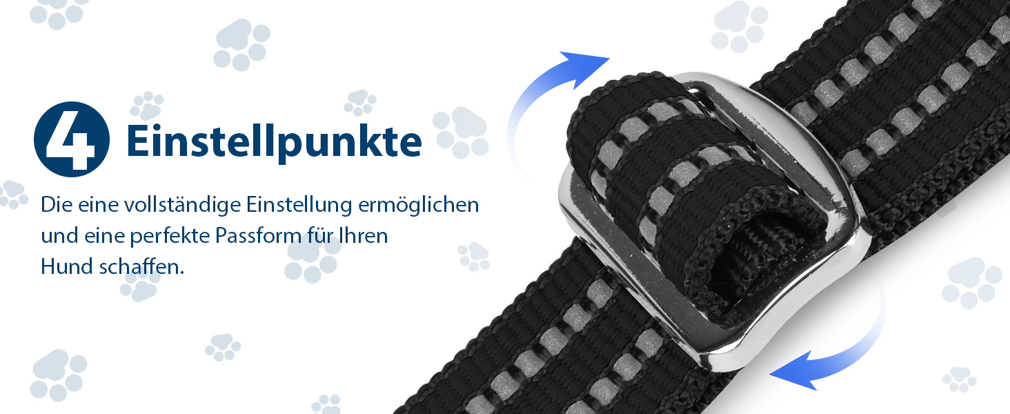 Шлейка для собак середніх розмірів Funfox, анти-тяга, з ручкою та світловідбиваючими смугами, не тягне, чорна, розмір L