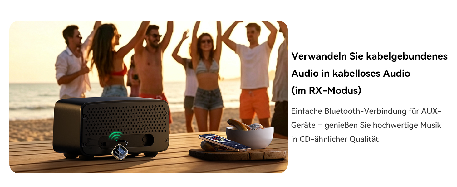 Bluetooth адаптер SOOMFON 2-в-1 (передавач та приймач) з підтримкою aptX для літака та аудіосистем